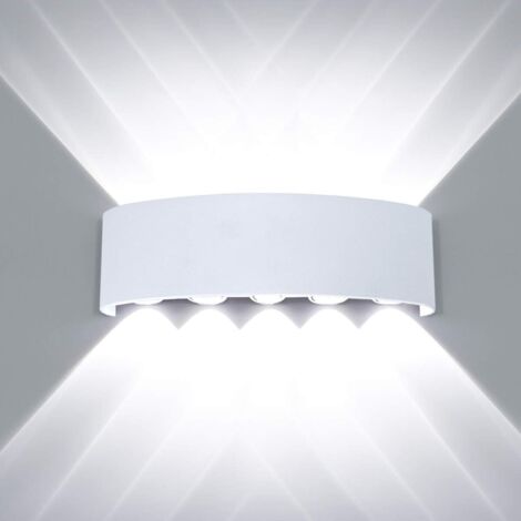 Moderna Lámpara de Pared LED Interior Blanco Aluminio Lámpara de Pared Diseño Arriba Abajo para Salón Dormitorio Pasillo 10W Blanco Frío