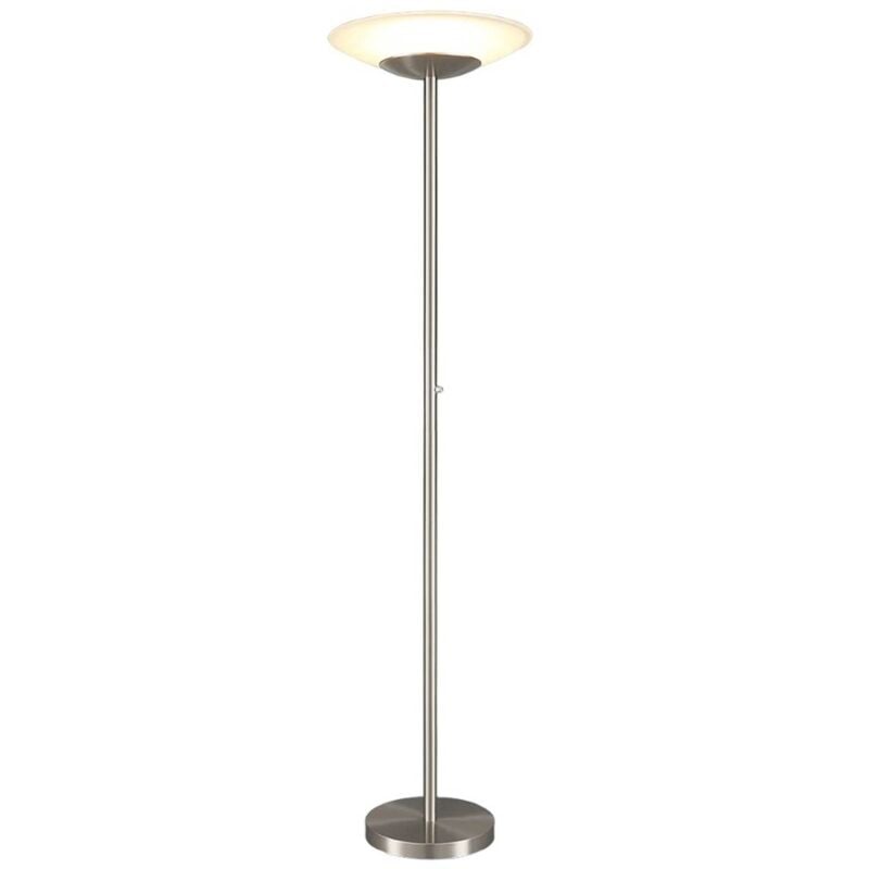 

Lámpara LED de pie Ragna, atenuador, níquel mate
