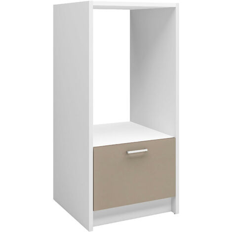 Moderna – Meuble bas pour réfrigérateur 60 cm – Mélaminé 25mm couleur argile – 1 tiroir – Dimensions 62x60x86 cm – Fabrication française