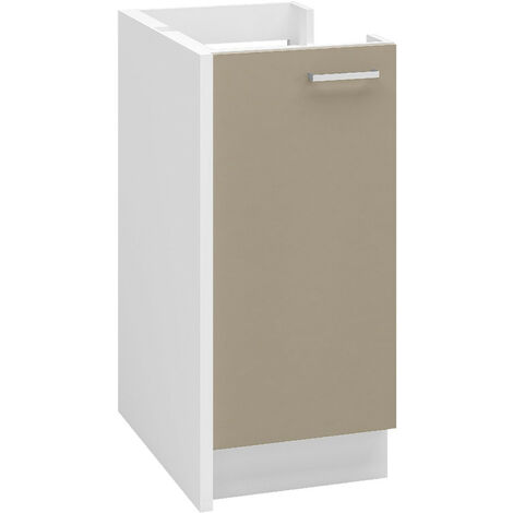 MODERNA Meuble bas ONELIA 40 cm mélaminé 16mm ARGILE 1 porte, 1 étagère