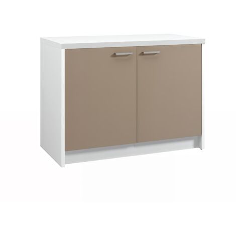 MODERNA Meuble bas ONELIA 60 cm mélaminé 16mm ARGILE 1 porte, 1 étagère