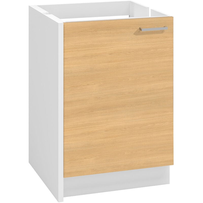 Meuble bas onelia 60 cm mélaminé 16mm chêne s 1 porte, 1 étagère - Moderna