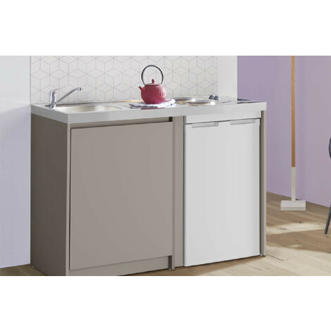 Moderna – Meuble bas URBAN 120 cm mélaminé 16mm argile – 1 porte, 1 joue, 1 étagère – Dimensions 120x60x85 cm – Pieds réglables 0-15 mm