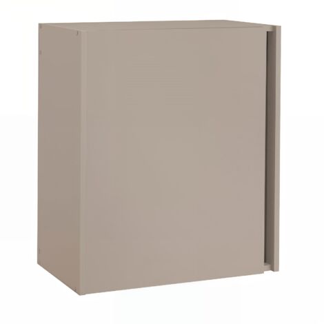 Moderna – Meuble haut de cuisine 60 cm mélaminé 16 mm couleur argile – 1 porte avec charnières amorties – 1 étagère réversible – Montage facile