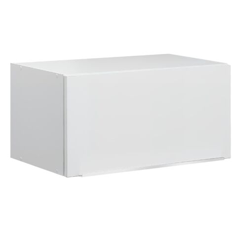 Moderna – Meuble haut de hotte 60cm – Mélaminé blanc – Dimensions (LxlxH) : 60x35x30cm – Charnières freinées réglables – Poignées en aluminium brossé