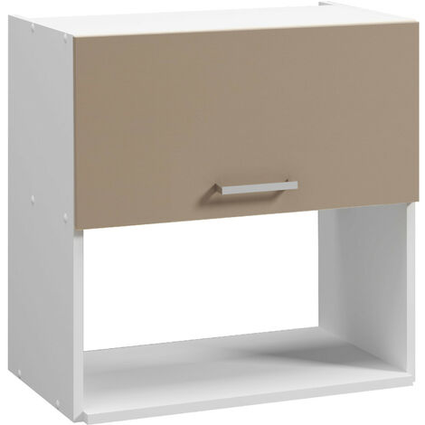 Moderna – Meuble haut ONELIA en mélaminé argile 16mm – Dimensions L60 x P35 x H60 cm – Charnières amorties – Compatible contact alimentaire