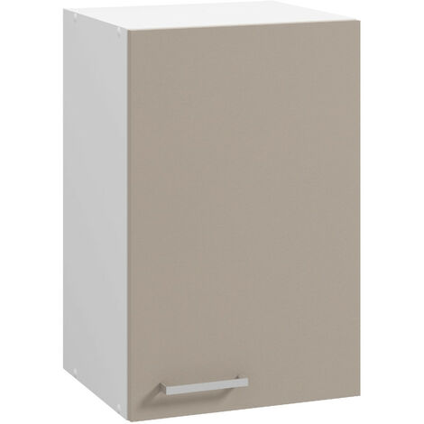 MODERNA Meuble haut ONELIA, mélaminé ARGILE 16mm, L40 cm, 1 porte + 1 étagère