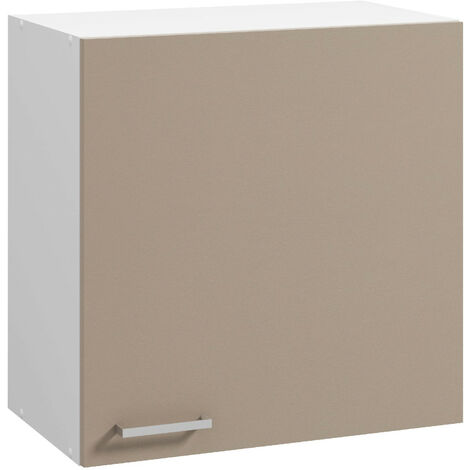 MODERNA Meuble haut ONELIA, mélaminé ARGILE 16mm, L60 cm, 1 porte + 1 étagère