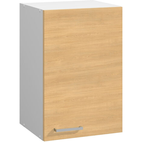 MODERNA Meuble haut ONELIA, mélaminé CHÊNE S 16mm, L40 cm, 1 porte + 1 étagère
