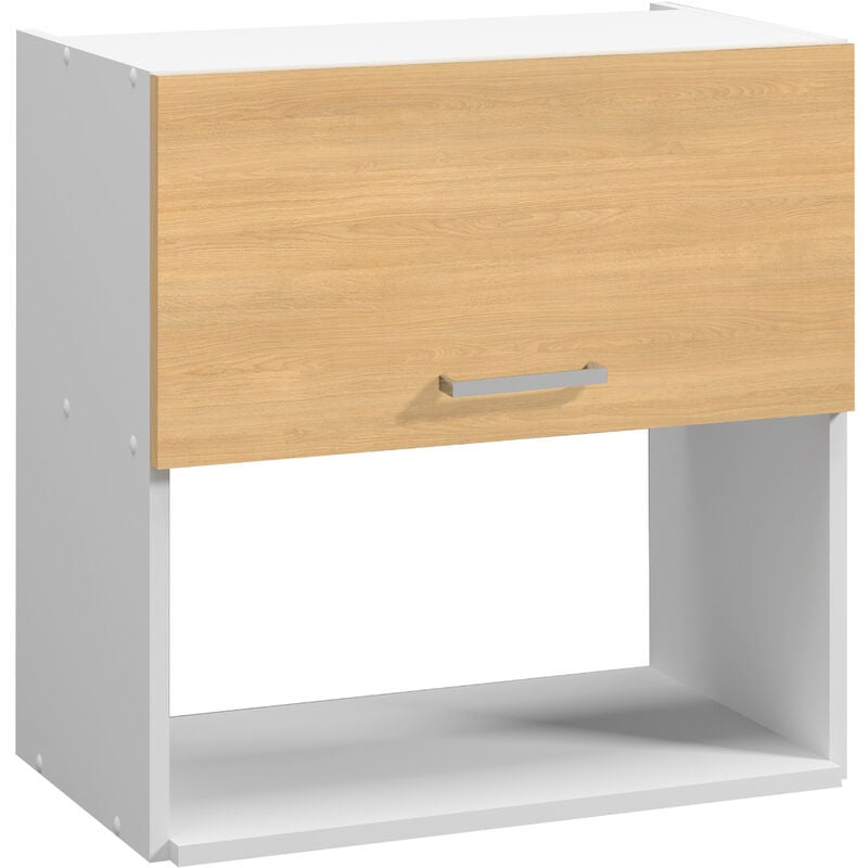 Meuble haut onelia, mélaminé chêne s 16mm, L60 cm, 1 abattant + 1 niche four - Moderna
