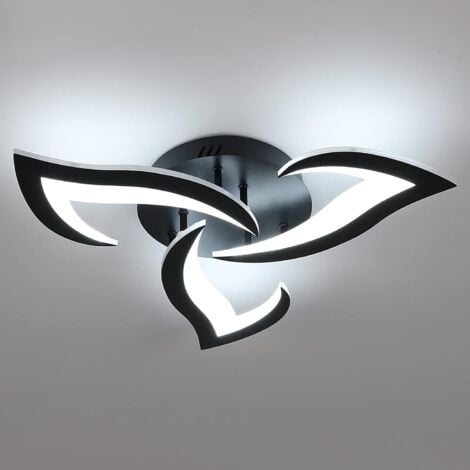 Moderna plafoniera a LED, 36W 2900LM nero ha portato plafoniera, creativo Petal Design lampada da soffitto in acrilico per camera da letto, soggiorno, sala da pranzo, cucina, corridoio, bianco freddo,