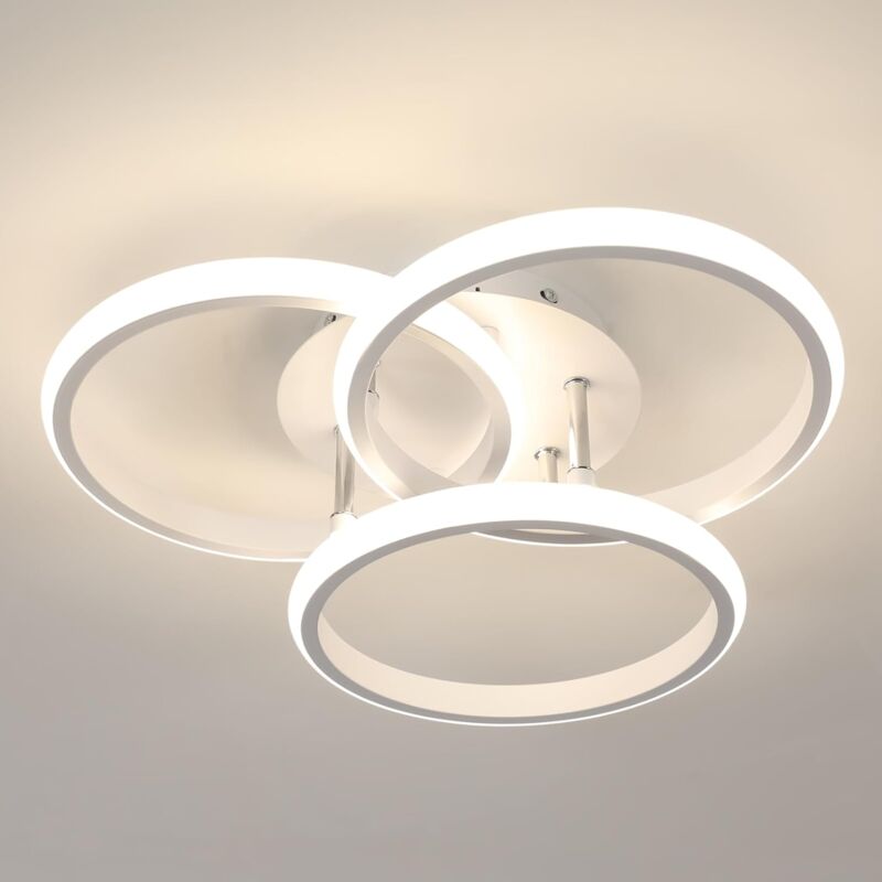 Image of Goeco - Plafoniera led moderna, 40W 4500LM, lampada da soffitto bianca in alluminio rotonda, plafoniera per camera da letto, soggiorno, cucina, sala