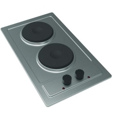 Moderna – Plaque de cuisson électrique 2 feux 145mm 1500W – Manettes pour réglage précis – Finition inox 18/10 brossé – Rebord anti-débordement