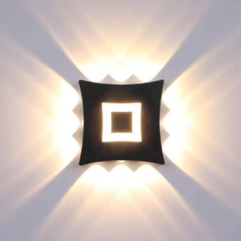 Moderne 18W COB-LED-Wandleuchte für den Innen- und Außenbereich, IP65 wasserdichte Aluminium-Wandleuchte, warmweißes Licht (3000K), für Garten, Flur, Schlafzimmer, Schwarz [Energieklasse A++]