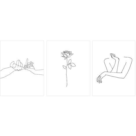Moderne abstrakte Wandkunst 30x40cm - Set aus 3 Leinwandbildern für die Wohnzimmerwand