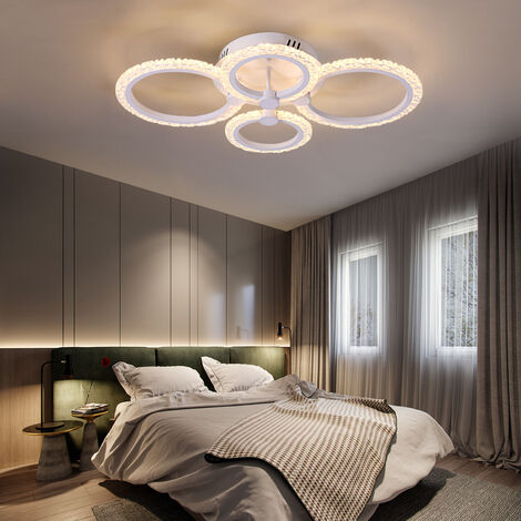 Moderne 98W LED acrylique cercle anneau plafonnier éclairage encastré LED plafonnier lampe, (6 anneaux blanc froid)