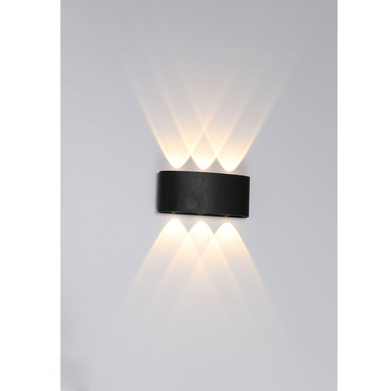 Moderne Applique Murale LED, 6W Lumière Blanc Chaud 3000K étanche IP65, Décorative Lumière pour Chambre Couloir Salon Escalier Hôtel Bar, Noir Moderne Applique Murale LED, 6W Lumière Blanc Chaud 3000K étanche IP65, Décorative Lumière pour Chambre Couloir Salon Escalier Hôtel Bar, Noir