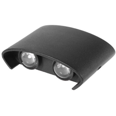 Moderne Applique Murale LED Interieur Aluminium , Noir Lampe Murale Up Down LED pour Chambre Salon Couloir Porche Escalier Maison - 4W Blanc Froid