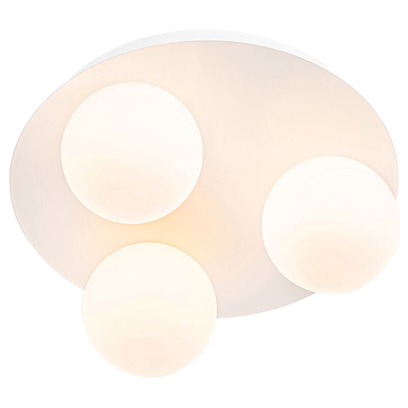 Modern bathroom ceiling lamp white 3-light - Cederic - White