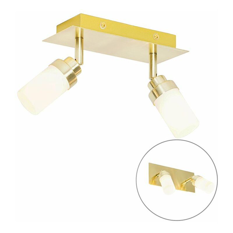 Image of Modern Bathroom Spot Brass 2-Light IP44&hellip;