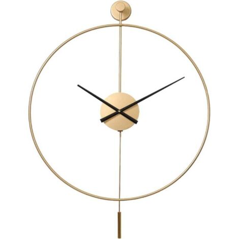 Moderne, batteriebetriebene 3D-Wanduhr, rundes Design, aus Eisen und Metall, geeignet für das Wohnzimmer – 50 cm