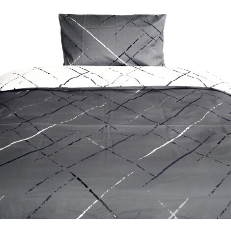 Moderne Bettwäsche mit Reißverschluss in Reflection Design, für Einzel- und Doppelbett 200 x 200 cm + 2x 80 x 80 cm