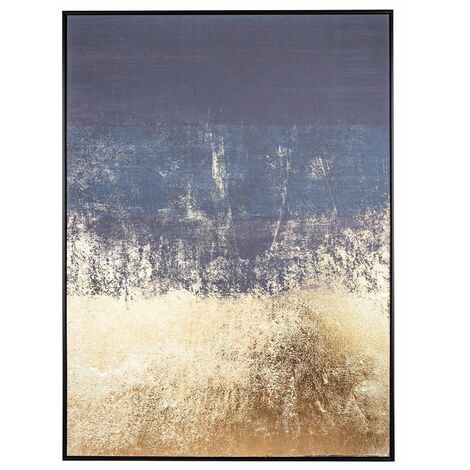 Moderne Bild, Druck Leinwand Gold auf schwarz 102 X 142 cm minimalistisch fett