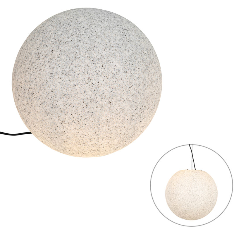 Qazqa Moderne Außenleuchte Grau 45 Cm Ip65 - Nura