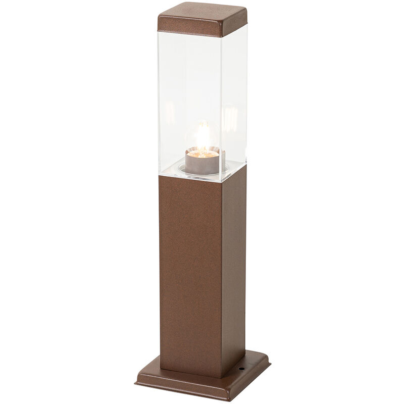 Modern outdoor lamp post rust brown 45 cm - Malios - Brown-Rust