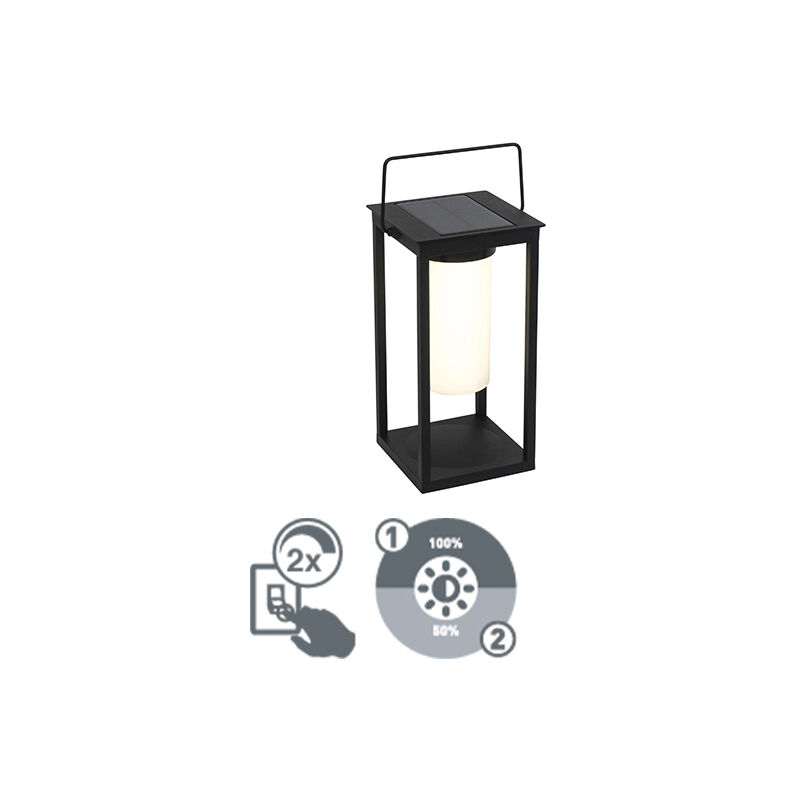 Modern outdoor lamp black incl. LED and dimmer solar - Denlu