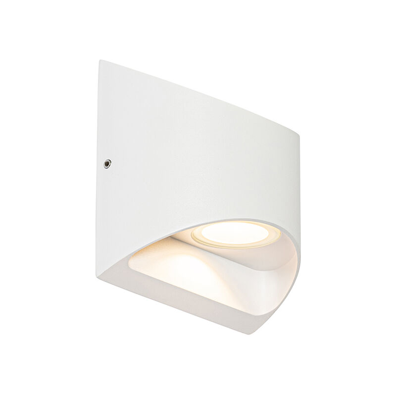 Qazqa Modern Outdoor Wall Light White Incl. Led 2-light Ip54 - Mal