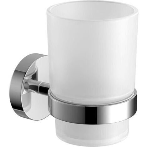 Moderne chromé porte-gobelet brosse à dents mural, accessoire salle de bain carré