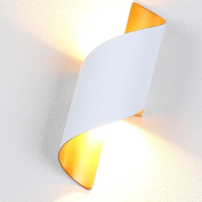Moderne de Lampe Applique Murale Interieur 10W Spirale Exterieur Up Down Lampe Murale en Métal 3000K Blanc Chaud Applique Murale LED pour Bar,