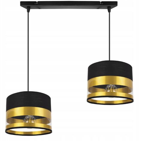 MODERNE DECKENHÄNGELAMPE, GOLDENER LAMPENSCHIRM, LED