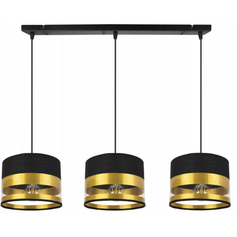 MODERNE DECKENHÄNGELAMPE, GOLDENER LAMPENSCHIRM, LED