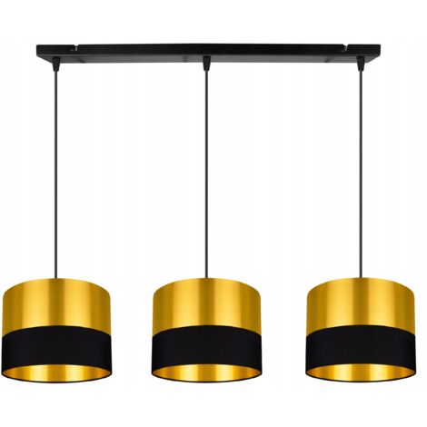 MODERNE DECKENHÄNGELAMPE, GOLDENER LAMPENSCHIRM, LED