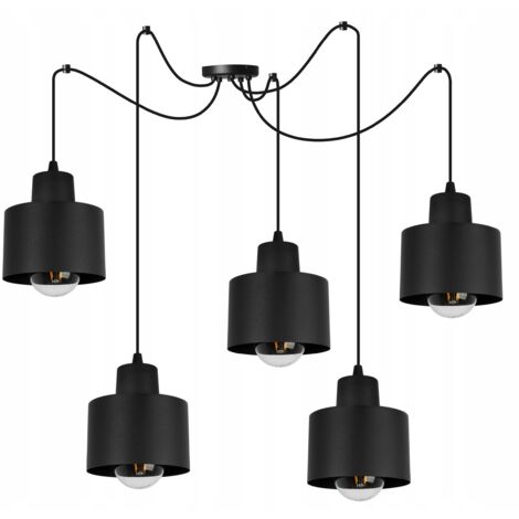 MODERNE DECKENHÄNGELAMPE SCHWARZE LED-LAMPE
