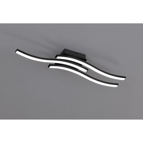 Moderne Deckenleuchte 3 LED-Wellenstäbe 3000k Route Black Trio Lighting