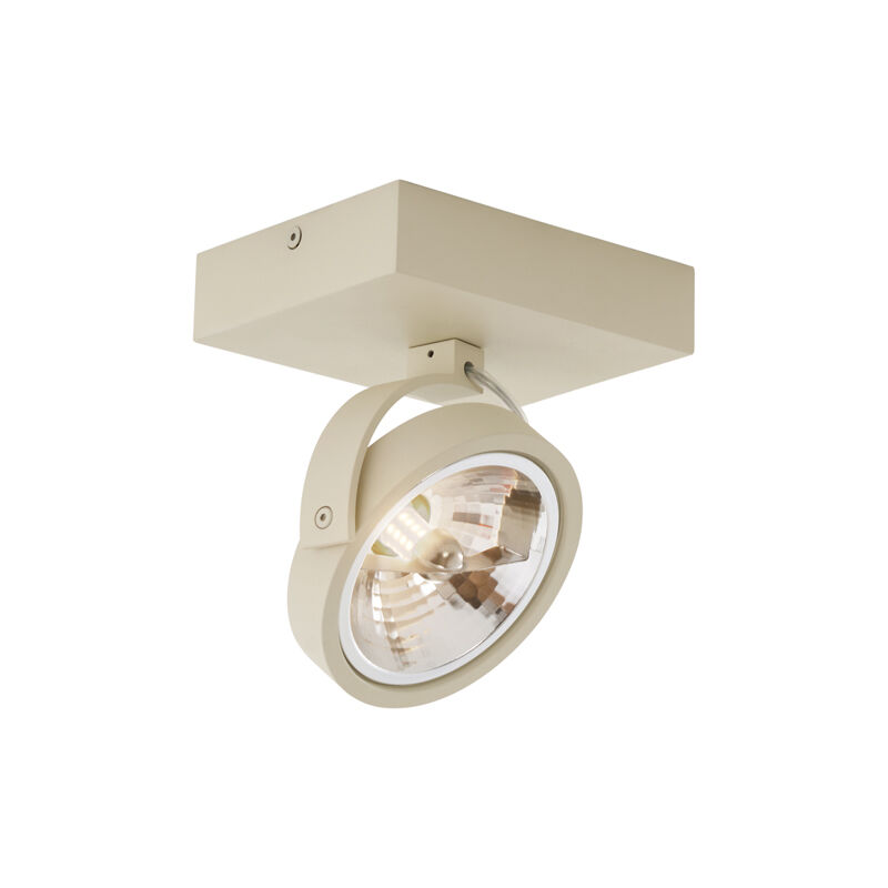 Qazqa Moderne Deckenleuchte Beige G9 Rund Schwenk- Und Neigbar - Go