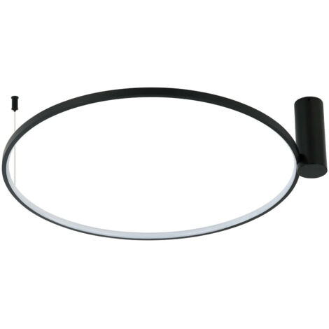 Moderne Deckenleuchte für Wohn- oder Esszimmer, farbvariable LED 50W, rund, Ø90cm, schwarz RING Light Prestige