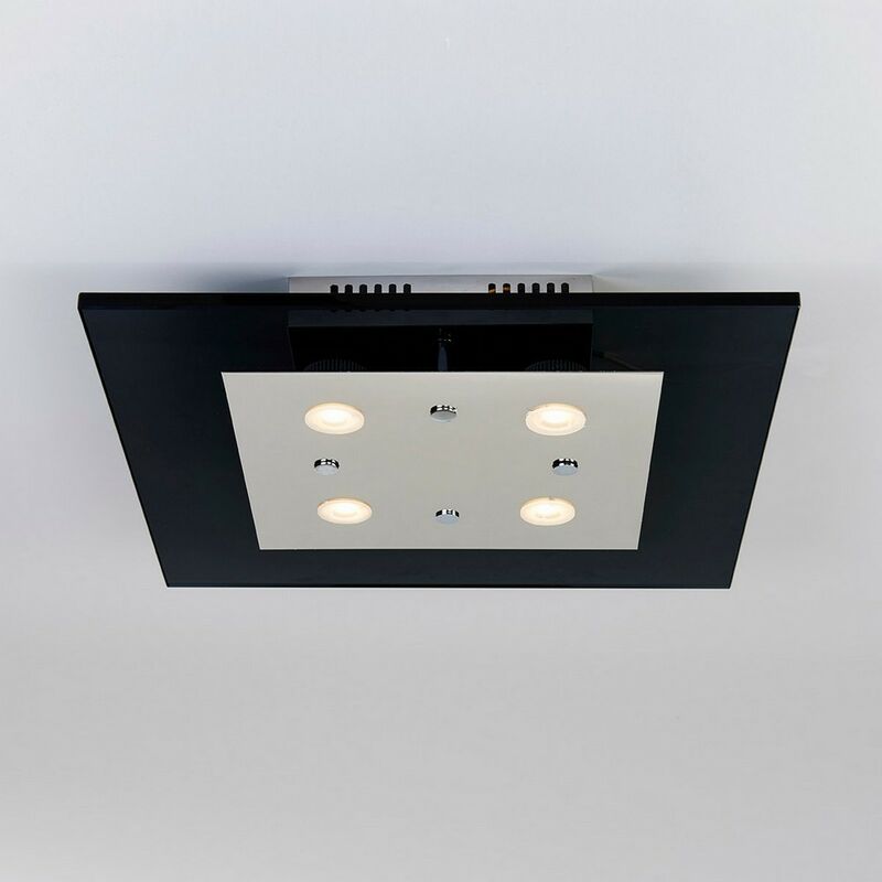 Italux Lighting - Italux Ottone - Moderne LED Flush Deckenleuchte Chrom, Schwarz, Warmweiß 3000K 1800lm