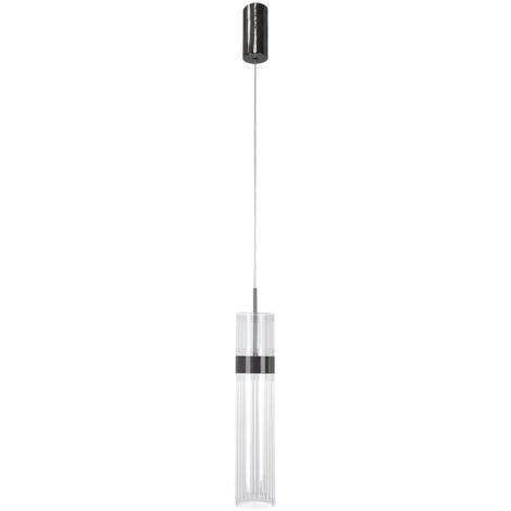 Moderne dekorative Hängelampe, transparentes Rohr, Graphitelemente, farbvariable LED 6W AMBIENTE Light Prestige