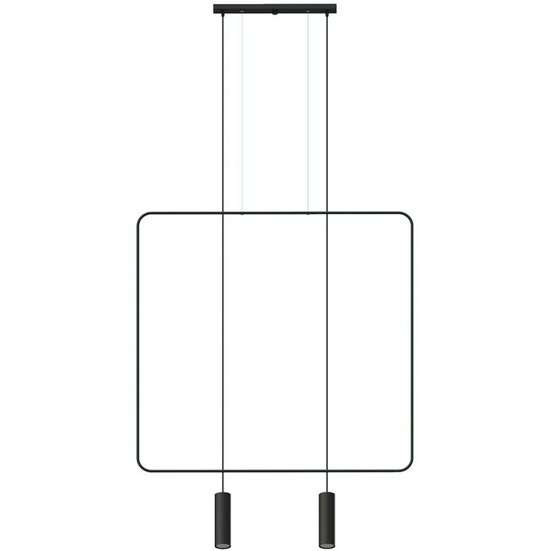 Image of Lampada a sospensione Rana 2 Black Steel 40W L: 100 cm B: 6 cm H: 200 cm Dimmabile