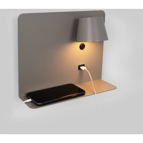 Moderne drehbare Wandleuchte "BASKOP" 6W und USB-Ladestation