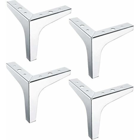 Moderne dreieckige Möbelbeine aus Metall, austauschbare dreieckige Möbelbeine, TV-Bett-Sofa-Möbelbeine, Möbelgestelle, Sofatischbeine, DIY-Couchtischbeine aus Stahl, 4 Stück (Silber, 10C)