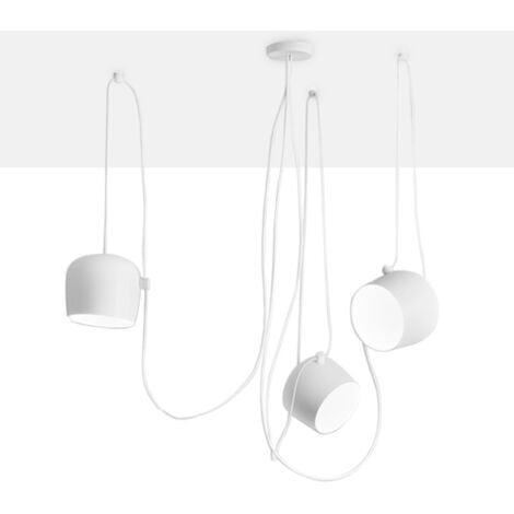 BARCELONA LED Suspension moderne à 3 lampes Blus - E27 Blanc