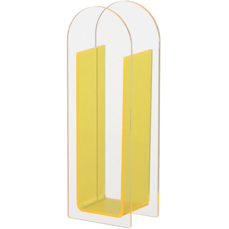 Moderne, durchsichtige Acrylvase für Hochzeiten, farbenfrohe, zitronengelbe Tischdekoration für Partys und Zuhause.