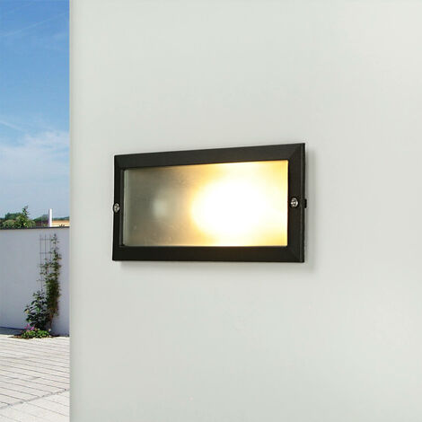 Moderne Einbauwandleuchte für Außen mit Lamellen E27