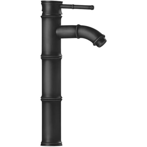 Moderne Einhebel-Waschtischarmatur mit einem Loch, Warm- und Kaltwasseranschluss, (Schwarz, 3B)
