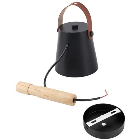 Moderne en bois de fer chambre à coucher murale lampe porche couloir étude luminaire chambre décor (noir)